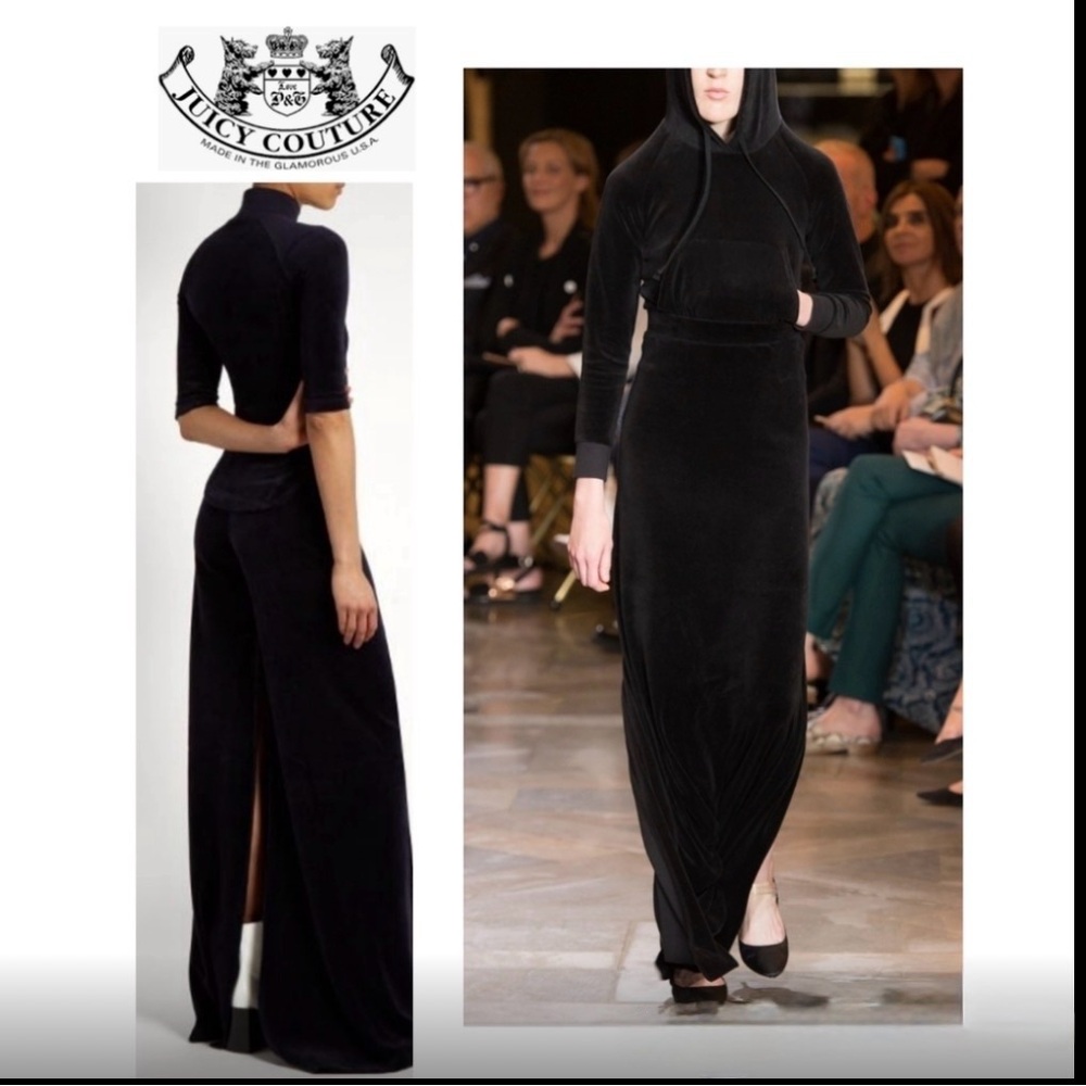 JUICY COUTURE BLACK LABEL VELVET MAXI SKIRT. Med
